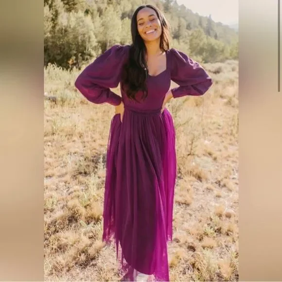 NWT Ivy City Co Florence Tulle Dress Plum size Large - Picture 2 of 13